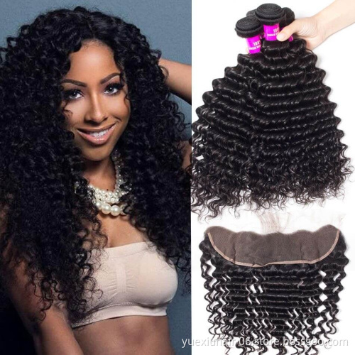 Wholesa Silky Thicky  9A 10A 12A Grade 1 donor 100% Virgin Brazilian Human Hair Bundles with Lace Closure for Black Women